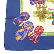 Load image into Gallery viewer, Hermes Carre 90 Les Rubans Du Cheval Blue Scarf - 01254