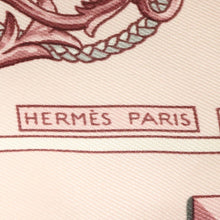 Load image into Gallery viewer, Hermes Pink Les Cles Silk Triangle Scarf - 01173