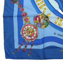 Load image into Gallery viewer, Hermes Carre 90 Parmi Les Fleurs Blue Scarf - 01264