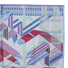 Load image into Gallery viewer, Hermes Sangles en Zigzag Purple Carre 90 Scarf - 01216
