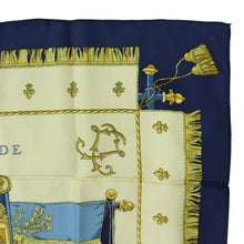 Load image into Gallery viewer, Hermes Carre 90 Vue Du Carrosse De La Galere La Reale Navy Scarf - 01267