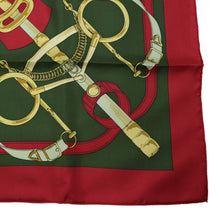 Load image into Gallery viewer, Hermes Carre 90 Eperon D'or Red Green Scarf - 01265