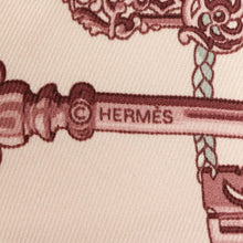 Load image into Gallery viewer, Hermes Pink Les Cles Silk Triangle Scarf - 01173