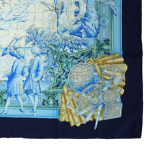 Load image into Gallery viewer, Hermes Carre 90 Azulejos Navy Scarf - 01283