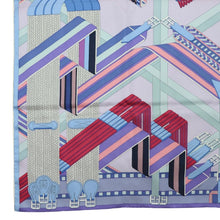 Load image into Gallery viewer, Hermes Sangles en Zigzag Purple Carre 90 Scarf - 01216