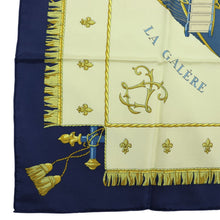 Load image into Gallery viewer, Hermes Carre 90 Vue Du Carrosse De La Galere La Reale Navy Scarf - 01267