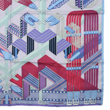 Load image into Gallery viewer, Hermes Sangles en Zigzag Purple Carre 90 Scarf - 01216