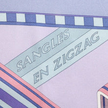 Load image into Gallery viewer, Hermes Sangles en Zigzag Purple Carre 90 Scarf - 01216