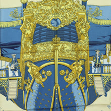 Load image into Gallery viewer, Hermes Carre 90 Vue Du Carrosse De La Galere La Reale Navy Scarf - 01267