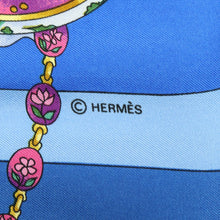 Load image into Gallery viewer, Hermes Carre 90 Parmi Les Fleurs Blue Scarf - 01264