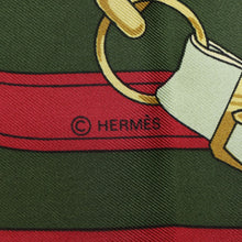 Load image into Gallery viewer, Hermes Carre 90 Eperon D'or Red Green Scarf - 01265