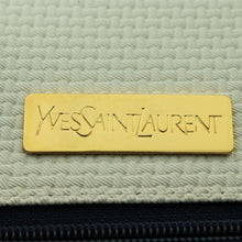 Load image into Gallery viewer, Yves Saint Laurent Gold Logo Navy &amp; White Pochette Shoulder Bag - 01350