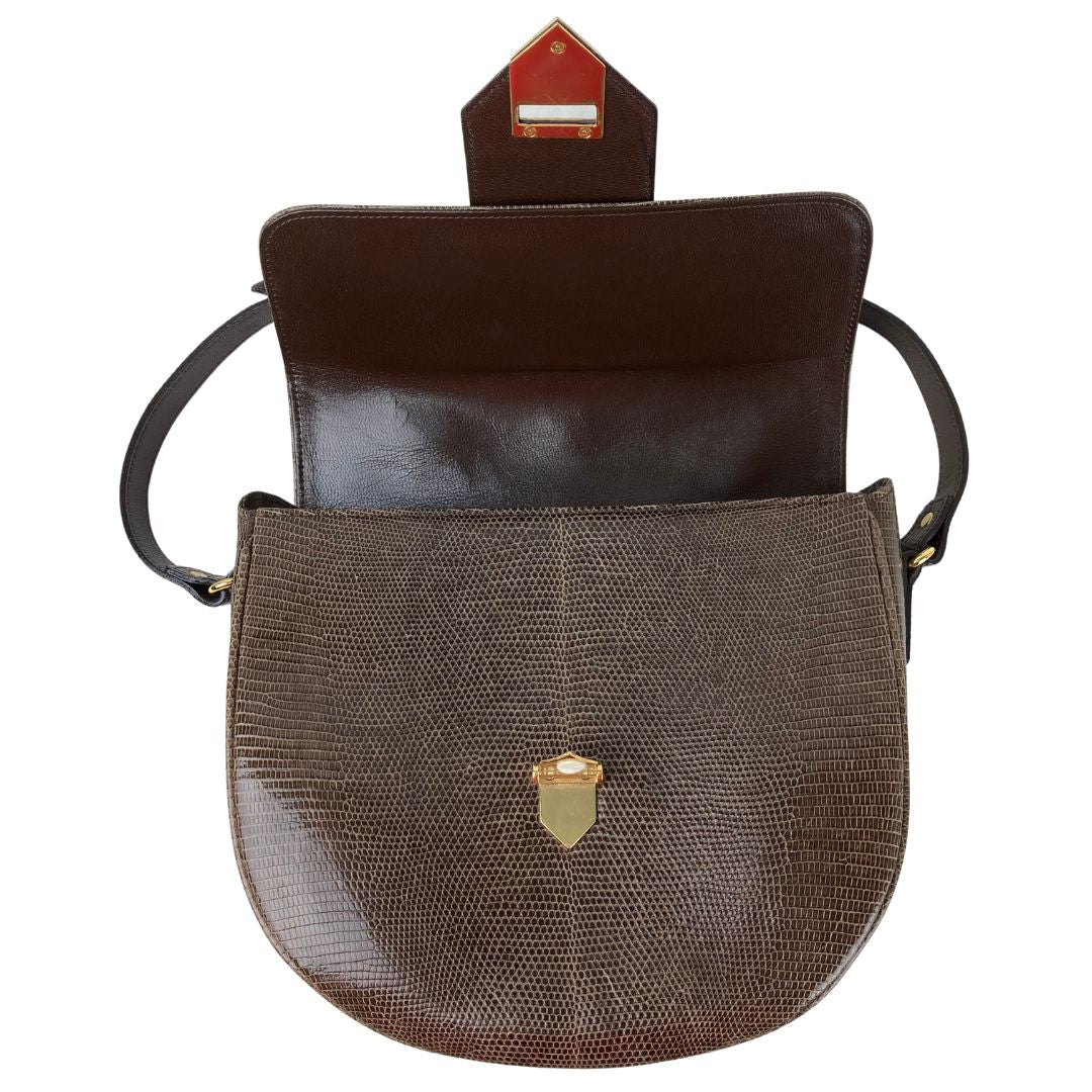 Yves Saint Laurent LIZARD LEATHER SHOULDER BAG POCHETTE
