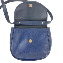 Load image into Gallery viewer, CHRISTIAN DIOR NAVY GOLD HARDWARE LEATHER VINTAGE SHOULDER BAG - 01485
