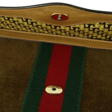 Load image into Gallery viewer, Gucci Brown Sherry Line 37039 3088 Suede Leather Clutch Bag - 01422