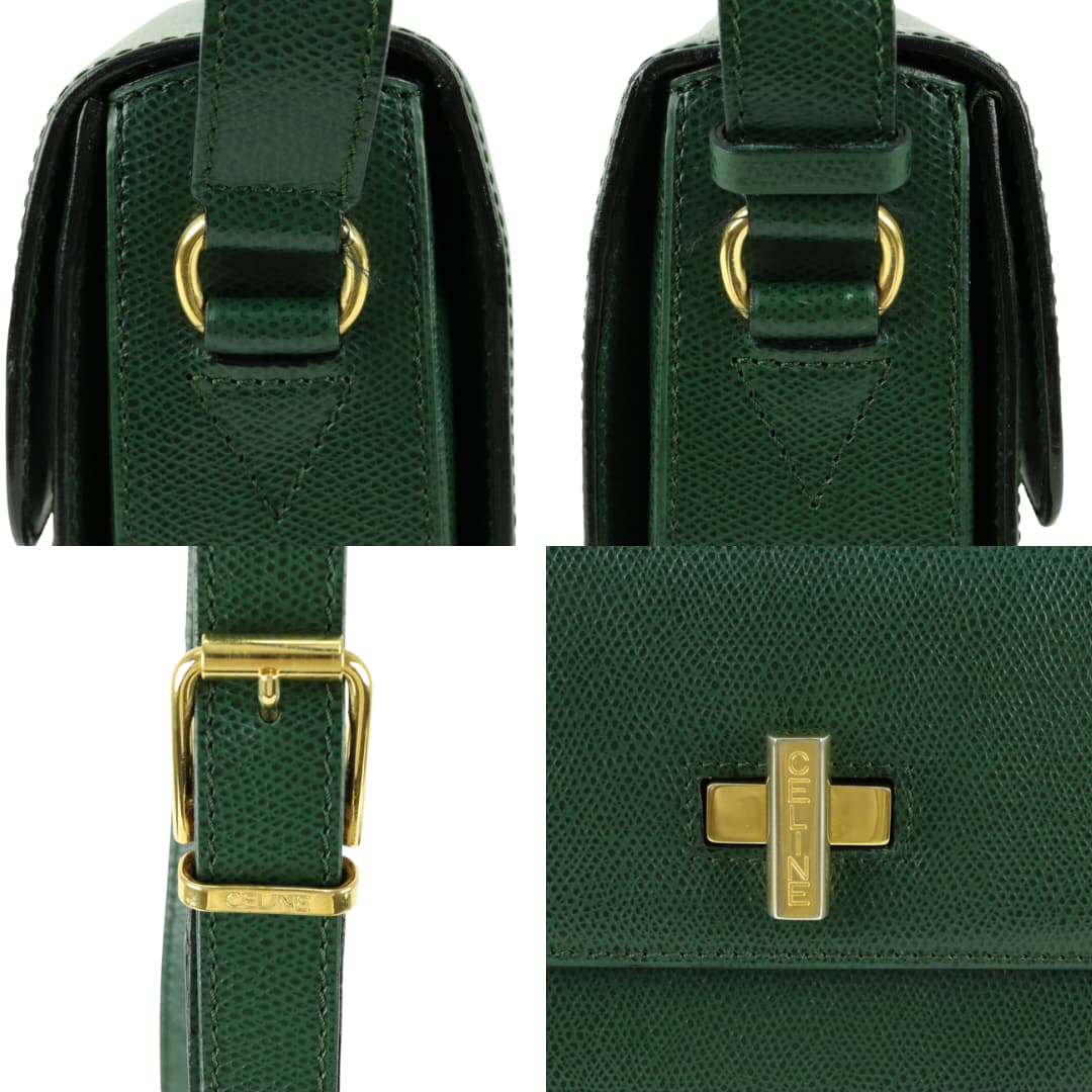 CELINE グリーン ヴィンテージ ショルダーバッグ - 01351 – Fingertips