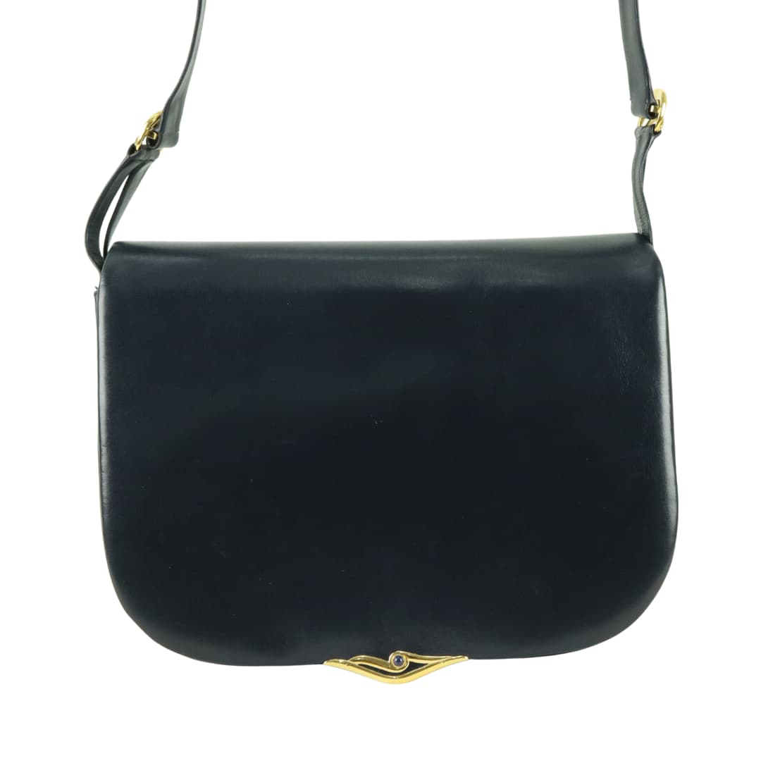 ★Cartier カルティエ サファイアライン ショルダーバッグ レザー ブラック★ カルティエ Cartier サファイアライン ショルダーバッグ ネイビー