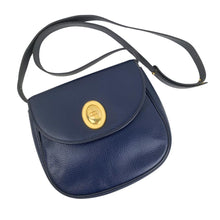 Load image into Gallery viewer, CHRISTIAN DIOR NAVY GOLD HARDWARE LEATHER VINTAGE SHOULDER BAG - 01485
