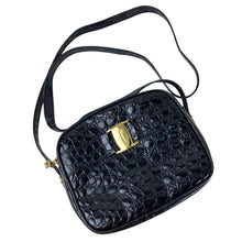 Load image into Gallery viewer, Salvatore Ferragamo VARA DH-213096 SHOULDER BAG EMBOSSED LEATHER BLACK - 01488
