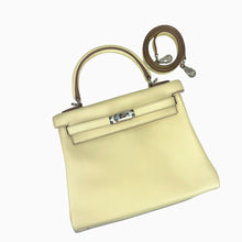 Load image into Gallery viewer, Hermes Kelly 25 Swift Inside stitching Jaune Milton Silver Hardware W Stamp 2024 2Way Handbag - 01476
