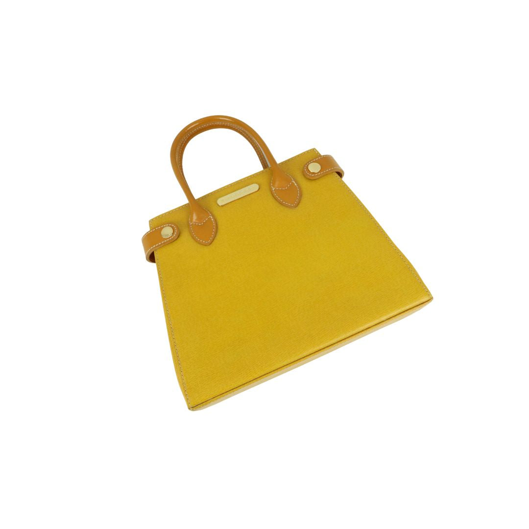 Burberry Leather Yellow Tote Bag - 01436 – Fingertips Vintage