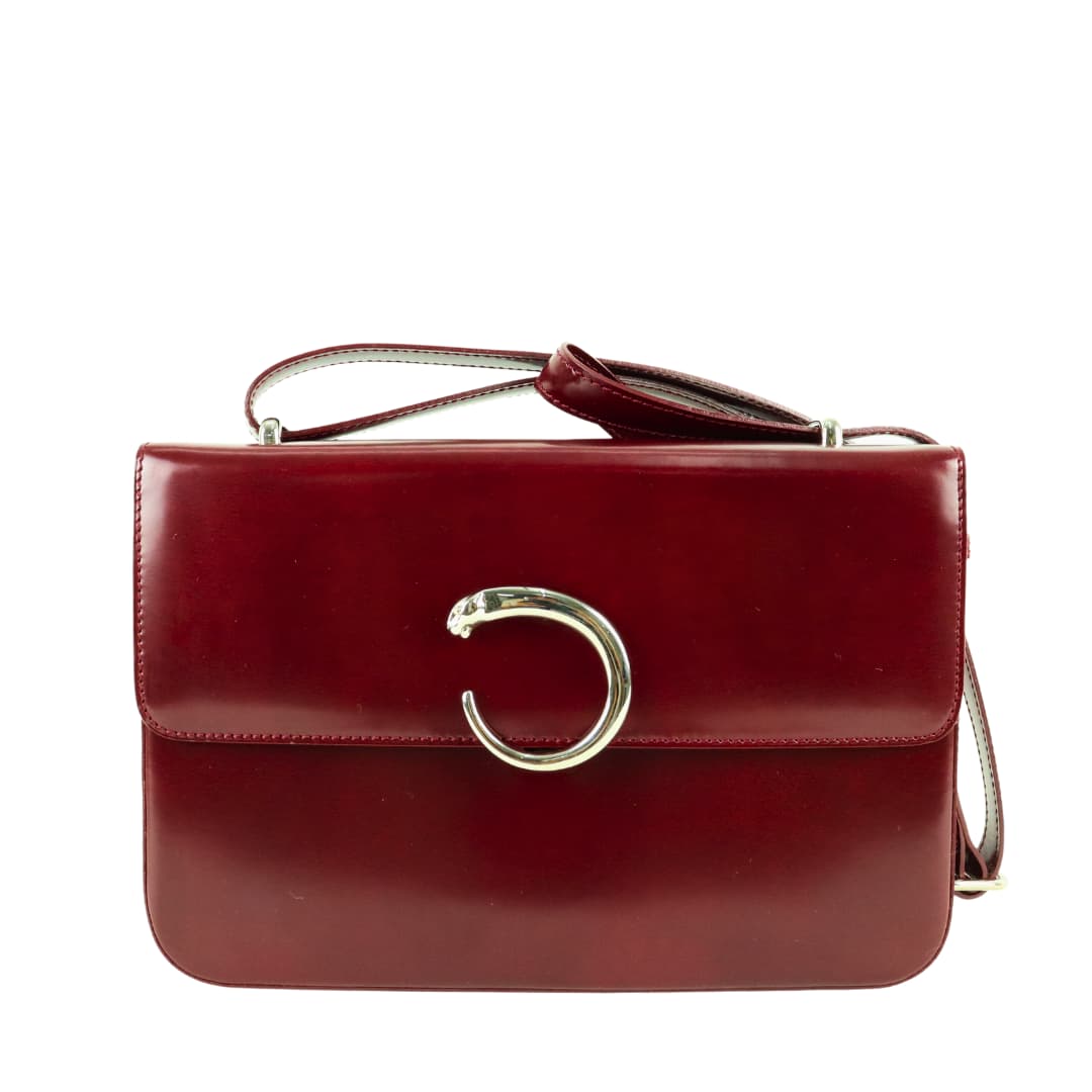 Cartier Panthere Burgundy Structured Shoulder Bag 01390 Fingertips cartier-panthere-burgundy-structured-shoulder-bag-01390-fingertips