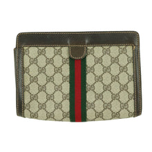 Load image into Gallery viewer, Gucci Clutch GG Canvas PVC Brown - 01438
