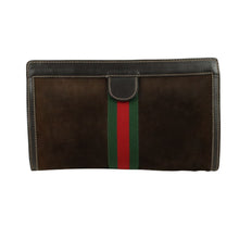 Load image into Gallery viewer, Gucci Brown Suede Leather Clutch Bag - 01455
