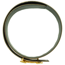 Load image into Gallery viewer, Hermes Brown x Black Leather x Gold-tone H Buckle Thin Belt - 01412
