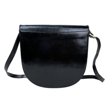 画像をギャラリービューアに読み込む, Yves Saint Laurent LIZARD SEMICIRCLE BLACK SHOULDER BAG - 01502
