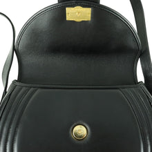Load image into Gallery viewer, Yves Saint Laurent Gold Logo Black Shoulder Bag - 01352