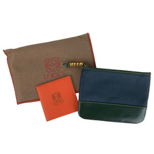 Load image into Gallery viewer, LOEWE VELAZQUEZ MINI POUCH COIN CASE BLUE x GREEN - 01479
