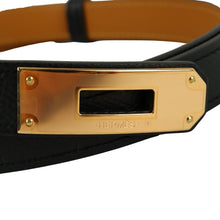 画像をギャラリービューアに読み込む, Hermes Kelly 18 Leather Belt Black Rosegold - 01448
