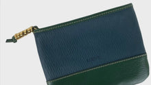 Load and play video in Gallery viewer, LOEWE VELAZQUEZ MINI POUCH COIN CASE BLUE x GREEN - 01479
