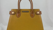Load and play video in Gallery viewer, Burberry Leather Yellow Tote Bag - 01436

