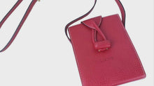 Load and play video in Gallery viewer, LOEWE SHOULDER BAG LOGO EMBOSSED LEATHER RED - 01498
