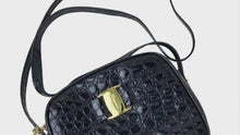 Load and play video in Gallery viewer, Salvatore Ferragamo VARA DH-213096 SHOULDER BAG EMBOSSED LEATHER BLACK - 01488
