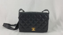 Load and play video in Gallery viewer, Chanel Black Caviar Leather Vintage Shoulder Bag - 01373
