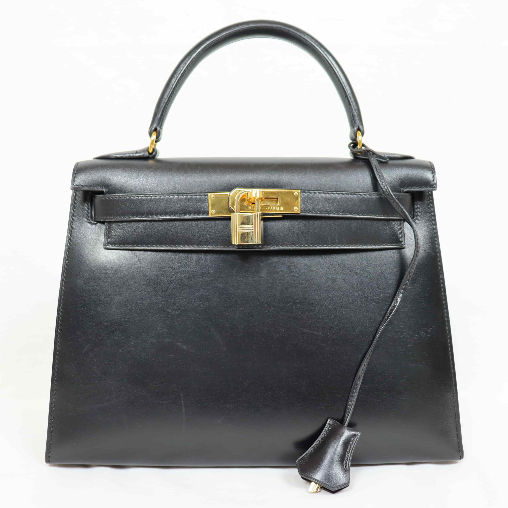 Hermes Kelly 28 Box Black  Luxury pre-owned fashion from Japan