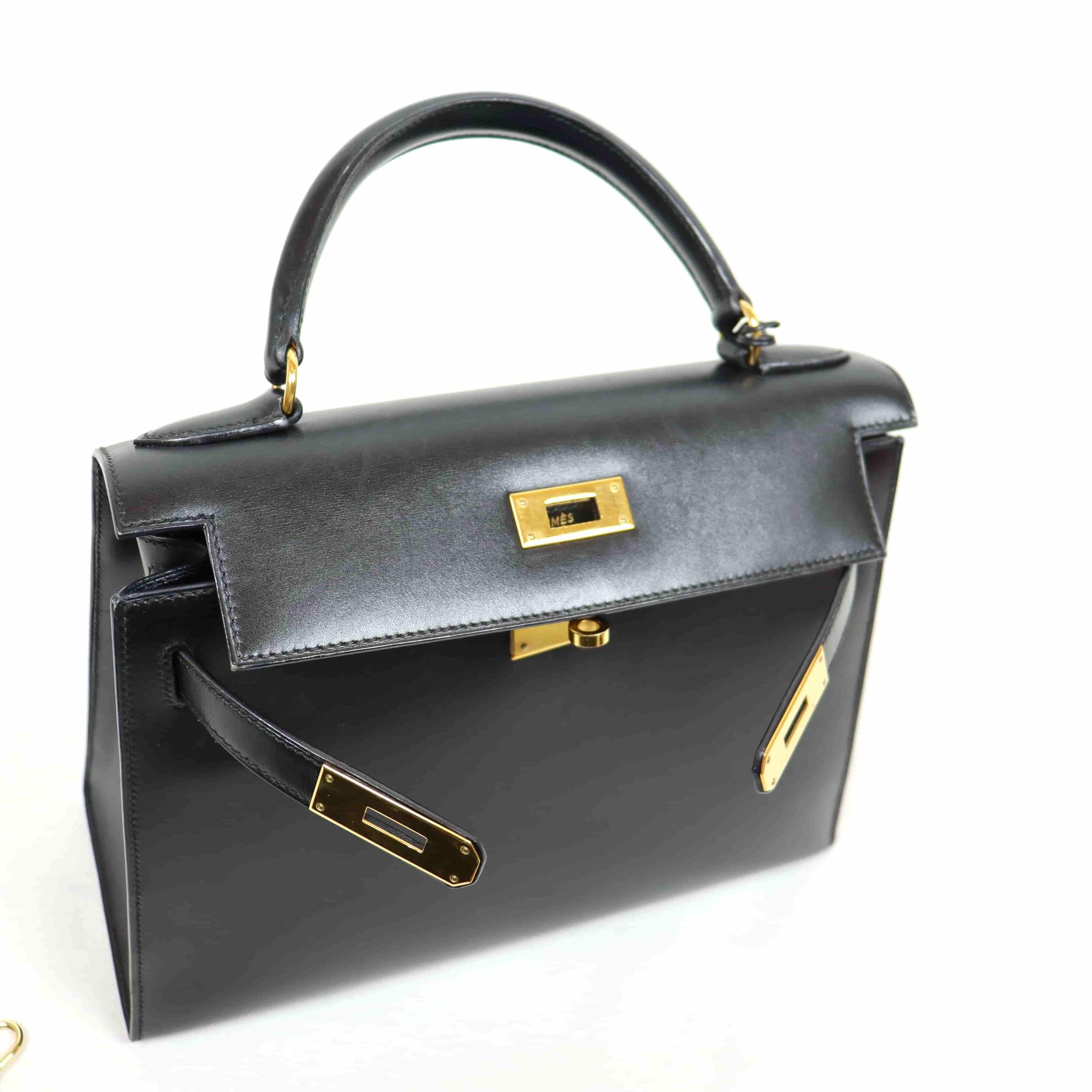 Hermes Kelly 28 Box Black  Luxury pre-owned fashion from Japan