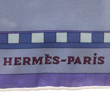 Load image into Gallery viewer, Hermes Sangles en Zigzag Purple Carre 90 Scarf - 01216