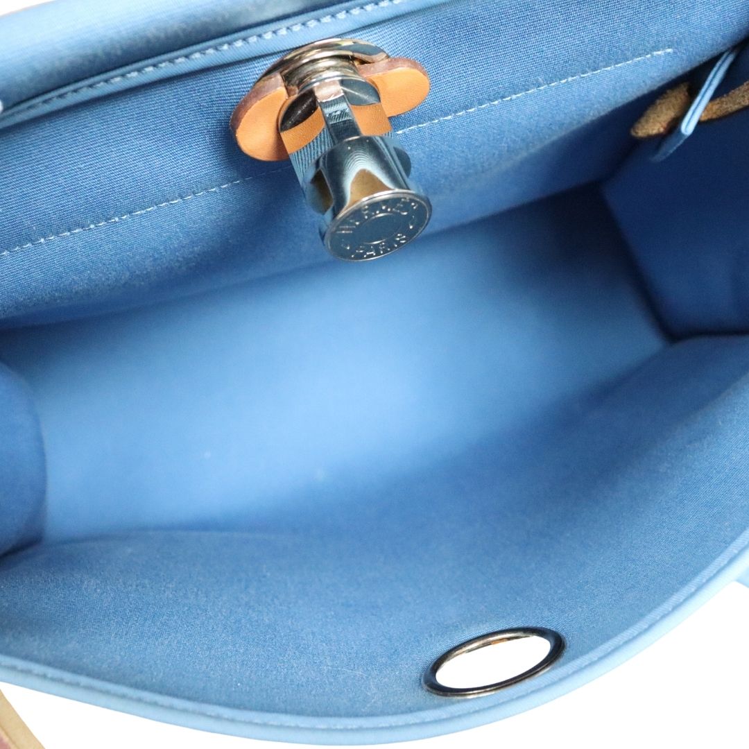 Hermès - Authenticated Herbag Handbag - Cloth Blue Plain for Women, Very Good Condition