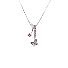 Load image into Gallery viewer, K18WG Pink Sapphire 0.33ct Ruby 0.12ct Necklace - 01168
