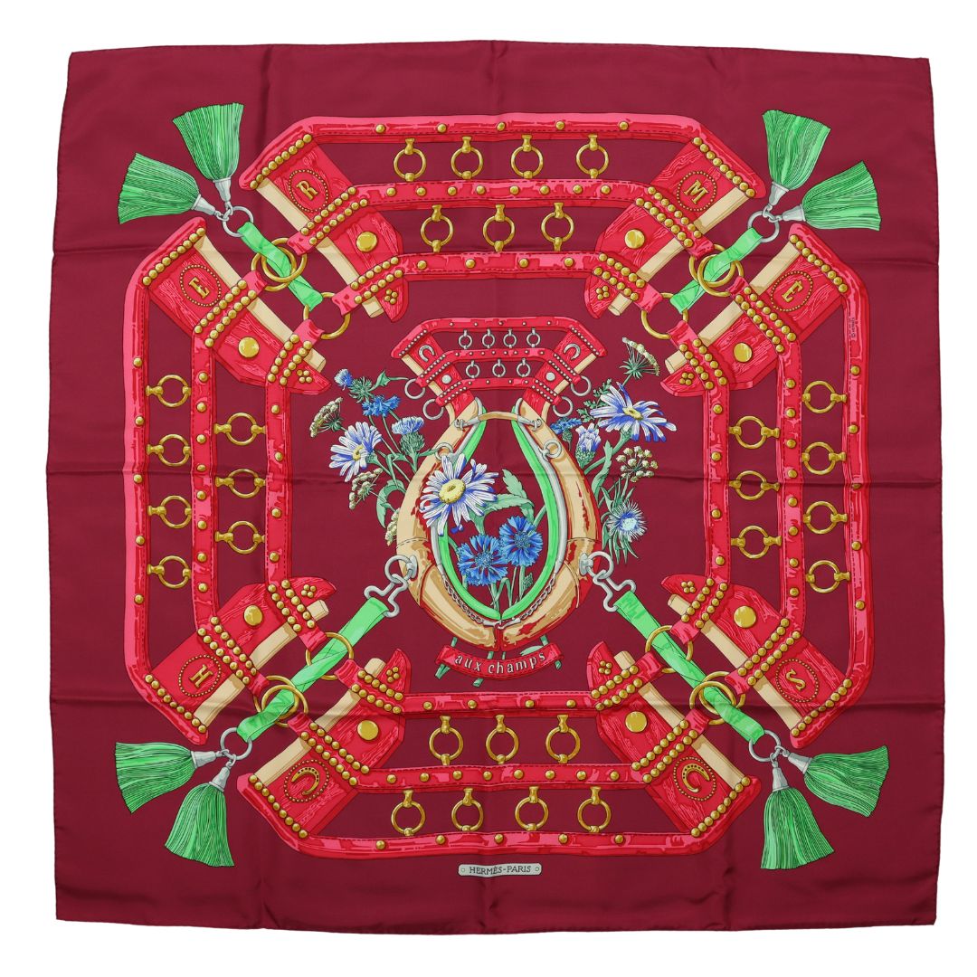 エルメス カレ90 オーシャン ボルドー スカーフ - 01239 – Fingertips