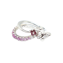 Load image into Gallery viewer, K18WG Pink Sapphire 0.82ct Ruby 0.1ct Diamond 0.22ct Ring - 01169