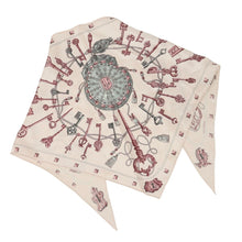 Load image into Gallery viewer, Hermes Pink Les Cles Silk Triangle Scarf - 01173