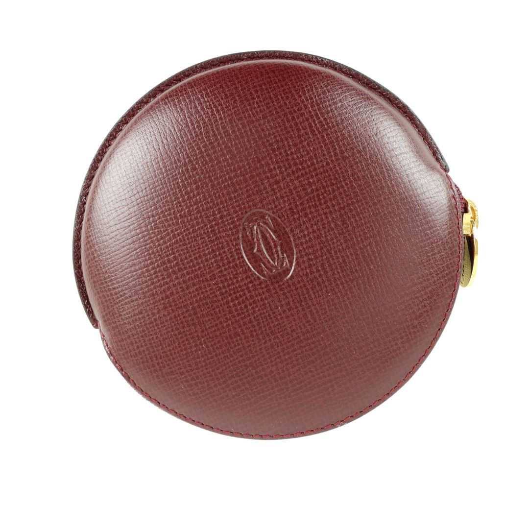 Authentic Vintage Cartier Burgundy Leather Unique Small Coin Purse / Pouch  | Small coin purse, Vintage cartier, Purse pouch