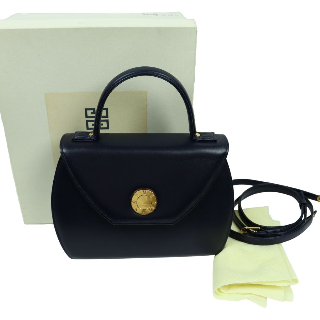 Givenchy Turnlock Navy 2 Way Bag - 01200 – Fingertips Vintage