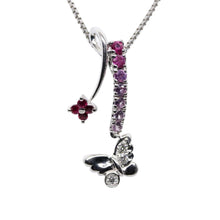 Load image into Gallery viewer, K18WG Pink Sapphire 0.33ct Ruby 0.12ct Necklace - 01168