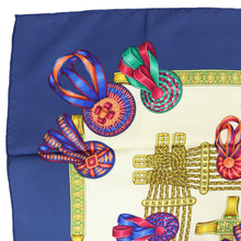 Load image into Gallery viewer, Hermes Carre 90 Les Rubans Du Cheval Blue Scarf - 01254
